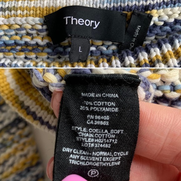 Theory Coella Soft Chain Cotton Sweater Size Large - Picture 10 of 10
